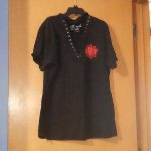 Laced up slipknot t shirt with choker